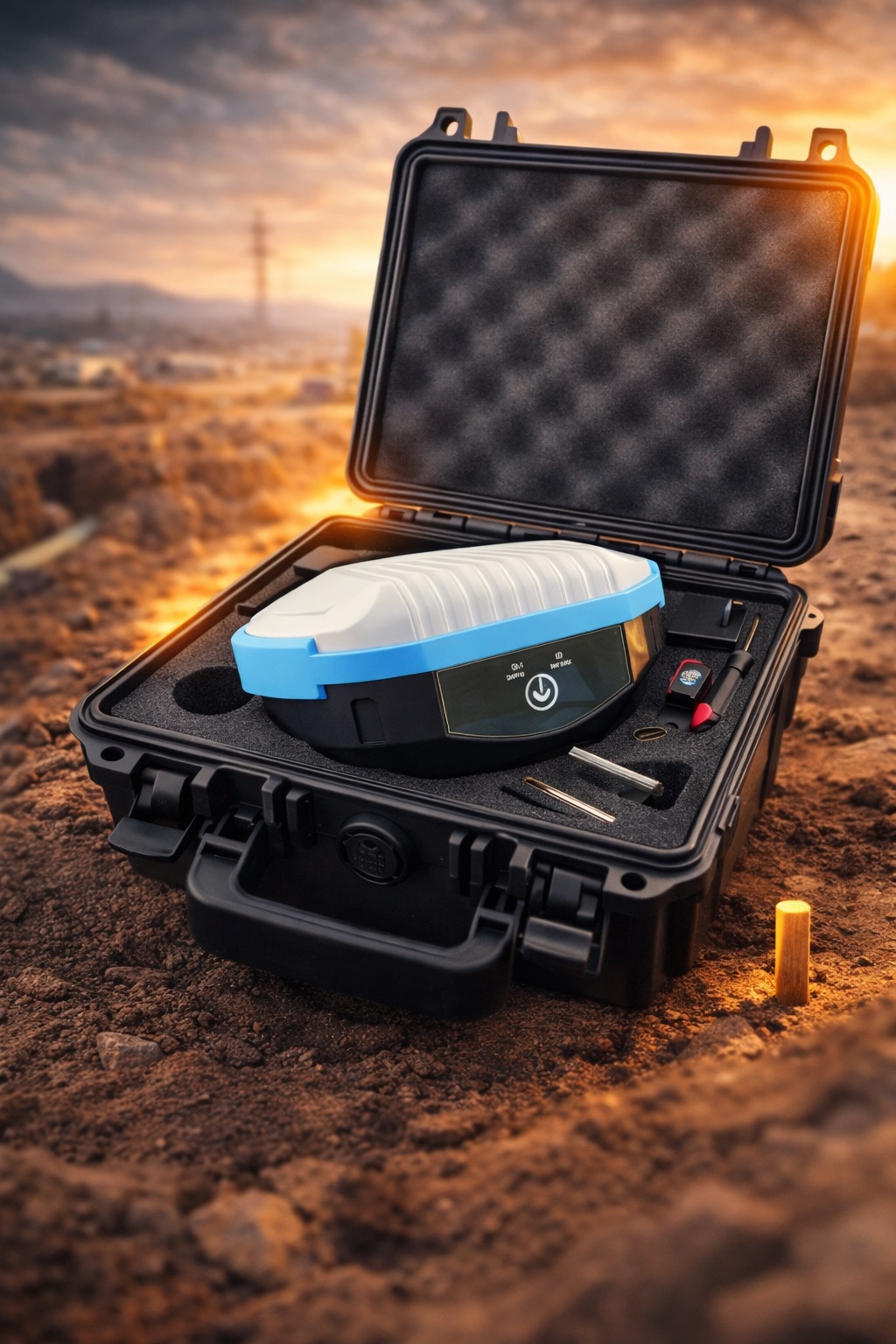 RTKFix EasyRTK GNSS receiver in rugged transport case